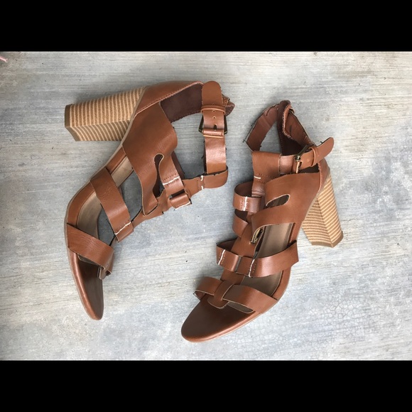 Shoes - Cathy Jean Leather Sandal Heels
